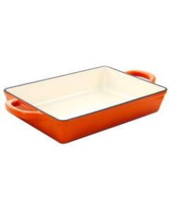 Crock-Pot Artisan 13in Enameled Cast Iron Lasagna Pan, Sunset Orange