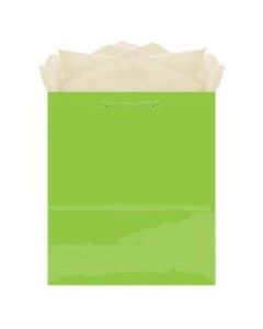 Amscan Glossy Medium Gift Bags, 9-1/2inH x 7-3/4inW x 4-1/2inD, Kiwi Green, Pack Of 10 Bags