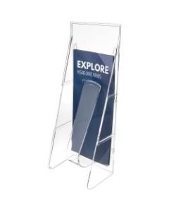 Deflect-O Stand-Tall Wall Mount Leaflet Size Literature Display, 11 7/84inH x 4 1/2inW x 3 1/4inD, Clear