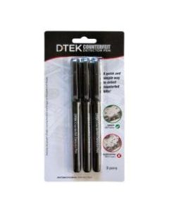 Control Group D-TEK Counterfeit Detector Pens, Black, Pack Of 3 Pens