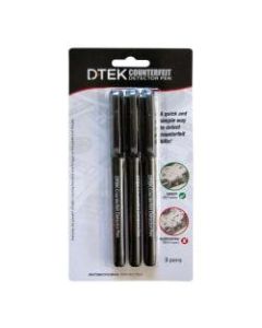 Control Group D-TEK Counterfeit Detector Pens, Black, Pack Of 3 Pens