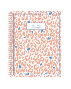Office Depot Brand Fashion Weekly/Monthly Academic Planner, 8-1/2in x 11in, Cheetah Love, July 2021 To June 2022, ODUS2033-026