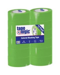 Tape Logic Color Masking Tape, 3in Core, 2in x 180ft, Light Green, Case Of 12