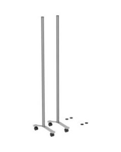 Lorell Adaptable Panel Legs - 18.8in Width x 2in Depth x 71in Height - Aluminum - Silver