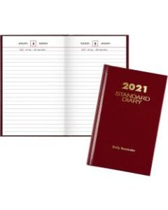 At-A-Glance Standard Diary Daily Reminder - Business - Julian Dates - Daily - 1 Year - January 2021 till December 2021 - 1 Day Single Page Layout - 4 3/16in x 6 1/2in White Sheet - Book Bound - Red - Vinyl - Red
