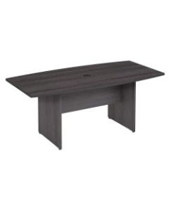 Bush Business Furniture 72inW x 36inD Boat-Shaped Conference Table With Wood Base, Storm Gray, Standard Delivery