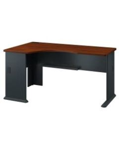 Bush Business Furniture Office Advantage Left Corner Desk, Hansen Cherry/Galaxy, Standard Delivery