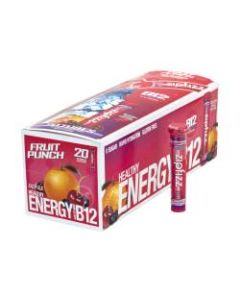 Zipfizz Healthy Energy Dietary Supplement Mix, Fruit Punch, Pack Of 20