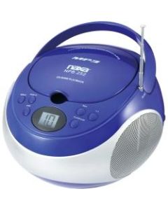 Naxa Portable MP3/CD Player with AM/FM Stereo Radio - 1 x Disc - 2.40 W Integrated Stereo Speaker - Blue - CD-DA, MP3 - Auxiliary Input