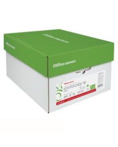 Office Depot Brand EnviroCopy Paper, Legal Size (8 1/2in x 14in), 20 Lb, 30% Recycled, FSC Certified, Ream Of 500 Sheets, Case Of 10 Reams