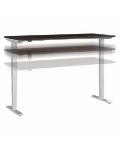 Move 40 Series by Bush Business Furniture Height-Adjustable Standing Desk, 72in x 30in, Mocha Cherry/Cool Gray Metallic, Standard Delivery