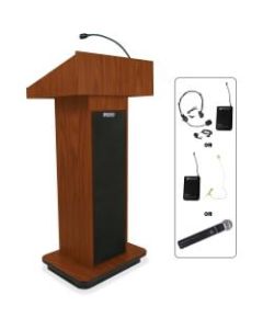 AmpliVox Wireless Executive Sound Column Lectern - 20.75in Table Top Width x 16.50in Table Top Depth - 47in Height x 22in Width x 18in Depth - Assembly Required - High Pressure Laminate (HPL)
