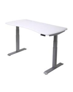 WorkPro Electric Height-Adjustable Standing Desk with Wireless Charging, 60in, White