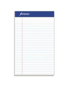 Ampad 100% Recycled Writing Pad, 5in x 8in, Narrow Ruled, 50 Sheets, White, Pack Of 12