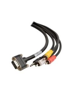 C2G CMG-Rated HD15 SXGA + Composite Video + Stereo Audio 3.5mm Cable with Low Profile Connectors - Video / audio cable - VGA / composite video / audio - HD-15 (VGA), stereo mini jack, RCA male to HD-15 (VGA), stereo mini jack, RCA male - 75 ft - black