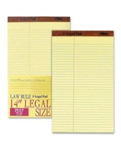 TOPS Law-Ruled Writing Pad, 8 1/2in x 14in, 50 Sheets, Canary
