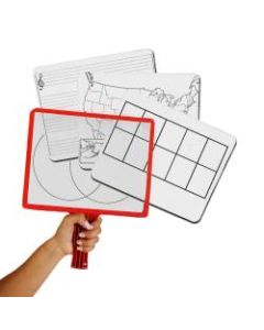 KleenSlate Customizable Whiteboards With Clear Dry-Erase Sleeves, 13in x 8in, Assorted Color, Set Of 12