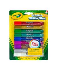 Crayola Washable Glitter Glue Sticks, 0.35 Oz, Pack Of 9