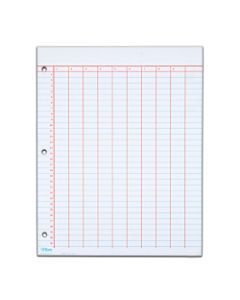 TOPS Data Pad, 9 Column & Summary, 3-Hole Punched, 25 Sheets, White