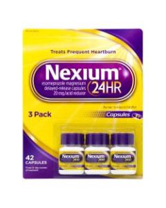 Nexium 24-Hour Delayed Release Acid Reducer Capsules, 14 Capsules Per Bottle, Pack Of 3 Bottles