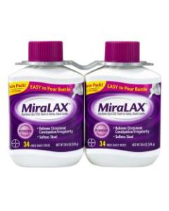 MiraLAX Laxative Powder, 20.4 Oz, Pack Of 2 Bottles