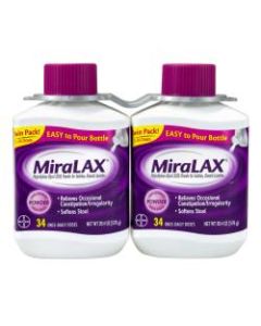 MiraLAX Laxative Powder, 20.4 Oz, Pack Of 2 Bottles