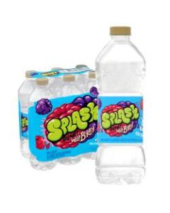 Nestle Splash Water Beverages, Wild Berry, 16.9 Oz, Pack Of 6 Bottles