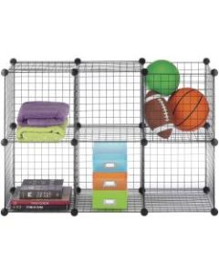 Whitmor Storage Cubes - 6 Compartment(s) - Floor - Durable, Interlockable - Black - Steel, Plastic - 1