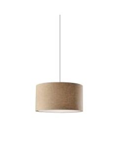 Adesso Harvest Large Drum Pendant Lamp, 20inW, Natural Shade/White Base