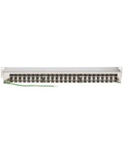 Tripp Lite Cat5e/Cat6 48-Port Patch Panel - Shielded, Krone IDC, 568A/B, RJ45 Ethernet, 1U Rack-Mount, TAA - Patch panel - rack mountable - RJ-45 X 48 - silver - 1U - 19in - government GSA - TAA Compliant
