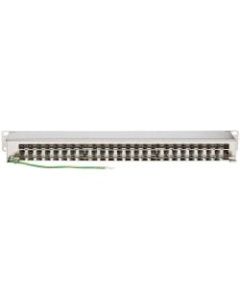 Tripp Lite Cat5e/Cat6 48-Port Patch Panel - Shielded, Krone IDC, 568A/B, RJ45 Ethernet, 1U Rack-Mount, TAA - Patch panel - rack mountable - RJ-45 X 48 - silver - 1U - 19in - government GSA - TAA Compliant