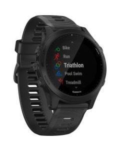 Garmin Forerunner 945 GPS Watch - Wrist - Bluetooth - Wireless LAN - GPS - 336 Hour - Round - Black - Glass