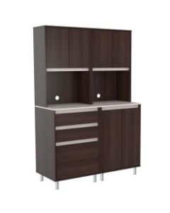 Inval 2-Piece Snack Room Storage System, 70-7/8inH x 47-1/4inW x 20-7/16inD, Espresso/Ambar Gray