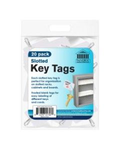 Nadex Slotted Key Tags, White, Pack Of 20 Tags