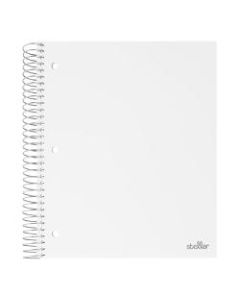Office Depot Brand Stellar Poly Notebook, 8-1/2in x 11in, 3 Subject, Wide Ruled, 150 Sheets, White