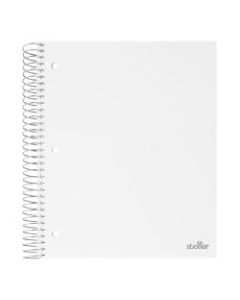 Office Depot Brand Stellar Poly Notebook, 8-1/2in x 11in, 3 Subject, Wide Ruled, 150 Sheets, White