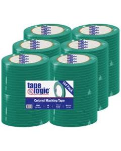 Tape Logic Color Masking Tape, 3in Core, 0.25in x 180ft, Dark Green, Case Of 144