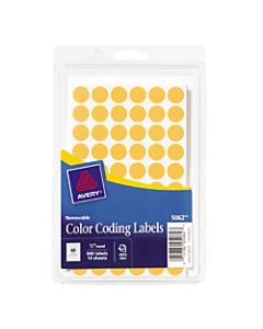 Avery Round Color-Coding Labels, 1/2in, Orange, Pack of 840