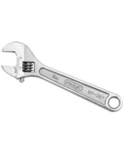 Stanley 12in Adjustable Wrench - 12in Length - Chrome - Chrome Vanadium Steel - Rust Resistant, Lanyard Hole