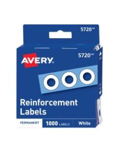 Avery Permanent Self-Adhesive Reinforcement Labels, White, Pack Of 1,000