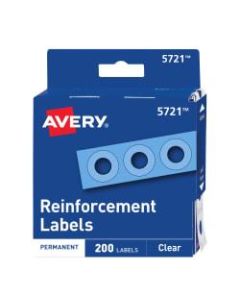 Avery Permanent Self-Adhesive Reinforcement Labels, Clear, Pack Of 200