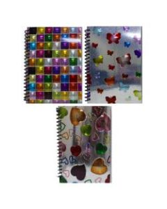 Inkology Spiral Notebooks, 8in x 10-1/2in, College Ruled, 140 Pages (70 Sheets), Assorted 3-D Designs, Pack Of 12 Notebooks
