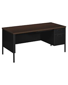 HON Metro Classic Right Pedestal Desk, Mocha/Black