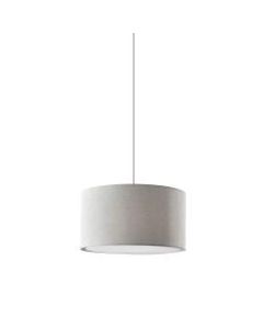 Adesso Harvest Large Drum Pendant Lamp, 20inW, White Shade/White Base