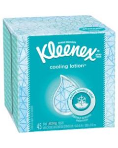 Kleenex Cooling Lotion 2-Ply Facial Tissues, White, 45 Tissues Per Box