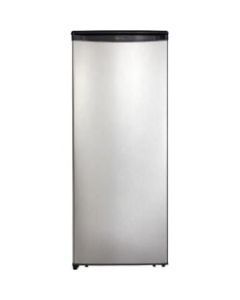 Danby Designer 11 cu. ft. Apartment Size Refrigerator - 11 ft³ - Reversible - 11 ft³ Net Refrigerator Capacity - Stainless Steel - Spotless Steel - Glass Crisper Cover, Glass Shelf