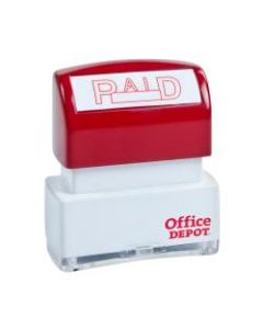 Office Depot Brand Pre-Inked Message Stamp, "Paid", Red