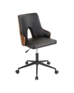 LumiSource Stella Office Chair, Black/Walnut