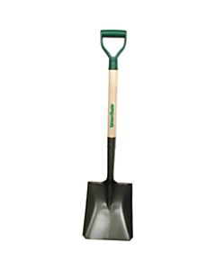 Square Transfer Shovel, 28 D-Grip White Ash Handle, 9 1/4x11 1/2, Reversed Step