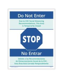 ComplyRight Coronavirus And Health Safety Posting Notices, Social Distancing - Do Not Enter, English, 8-1/2in x 11in, Set Of 3 Notices